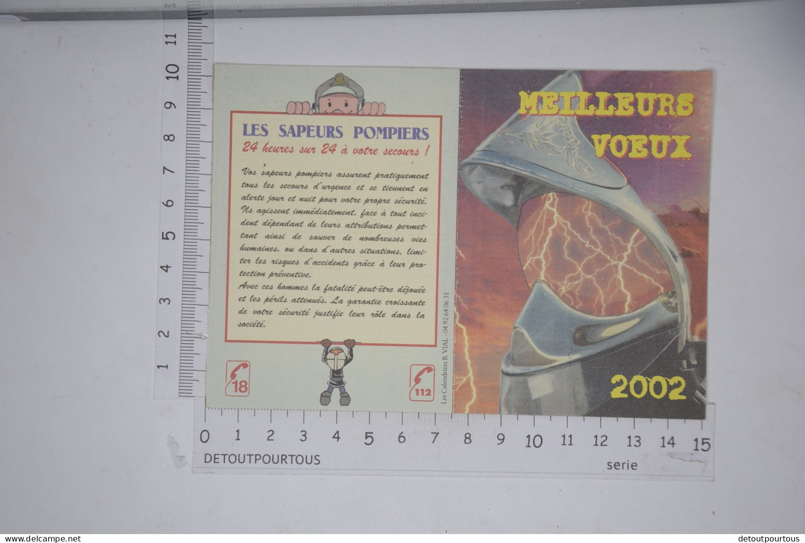 Mini Calendrier 2002 Les Sapeurs Pompiers - Tamaño Pequeño : 2001-...