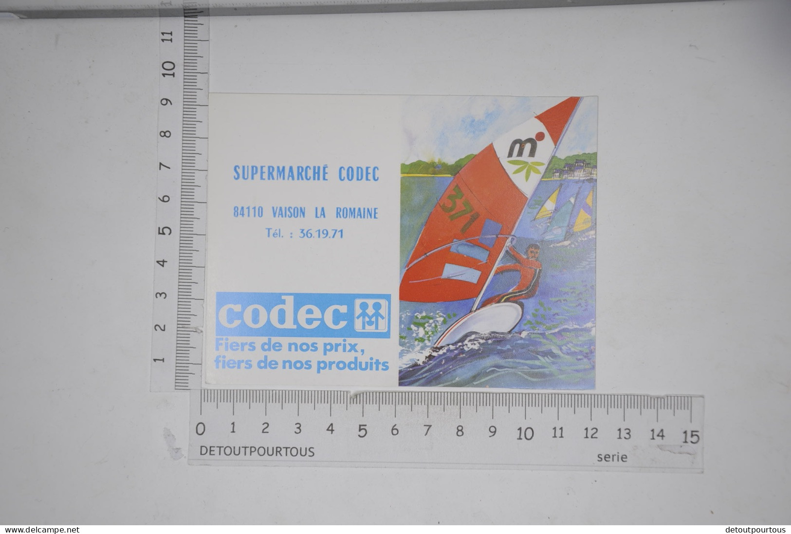 Mini Calendrier 1984 Supermarché CODEC 84110 Vaison La Romaine / Illustration Planche à Voile - Small : 1981-90