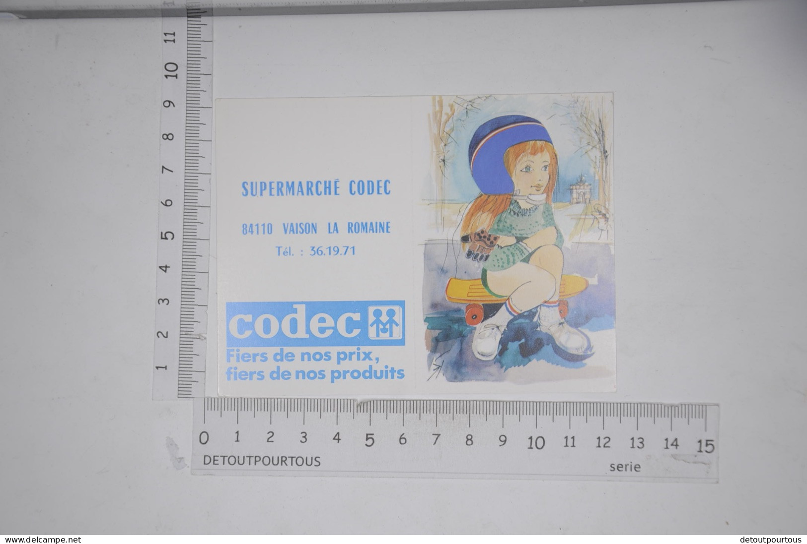 Mini Calendrier 1984 Supermarché CODEC 84110 Vaison La Romaine / Illustration Skate Board Skateboard - Formato Piccolo : 1981-90