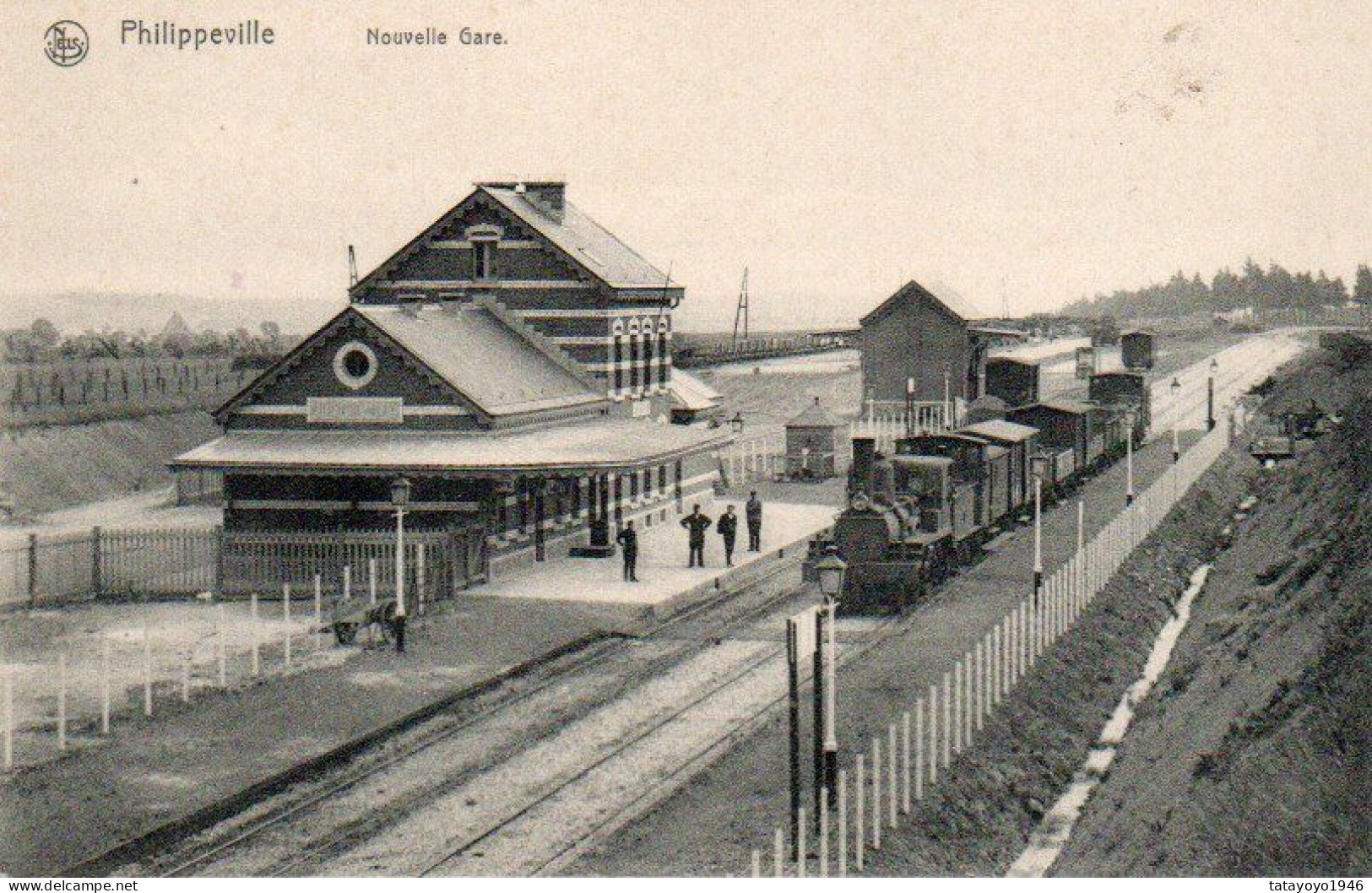 Philippeville Nouvelle Gare  Train Animée N'a Pas Circulé - Philippeville