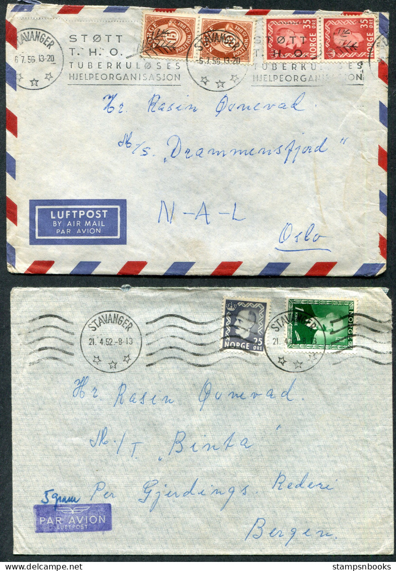 1944 - 1956 Norway X 4 Stavanger Machine Cancel Covers  - Briefe U. Dokumente