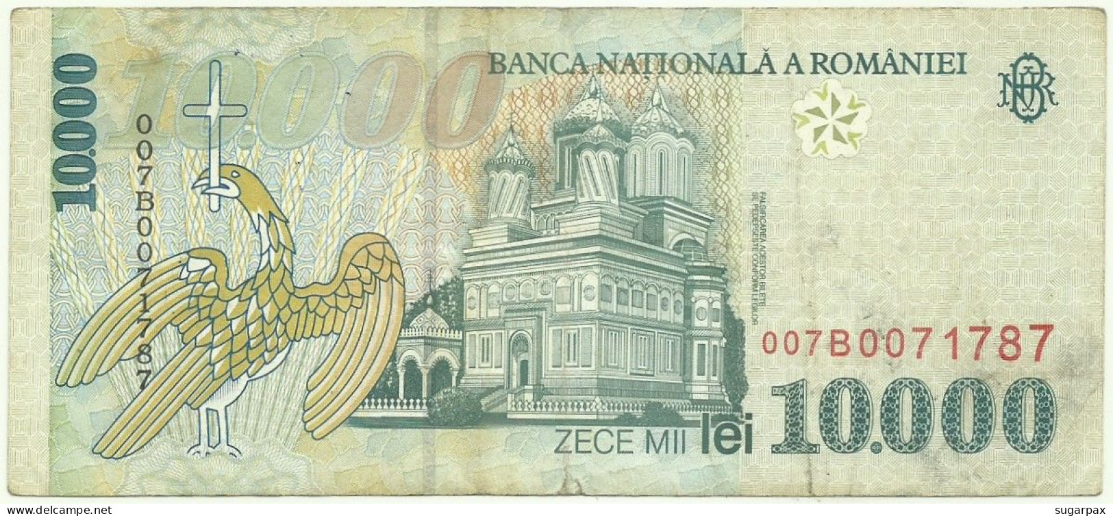 ROMANIA - 10.000 Lei - 1999 - Pick 108 - Série 007B - 10000 - Romania