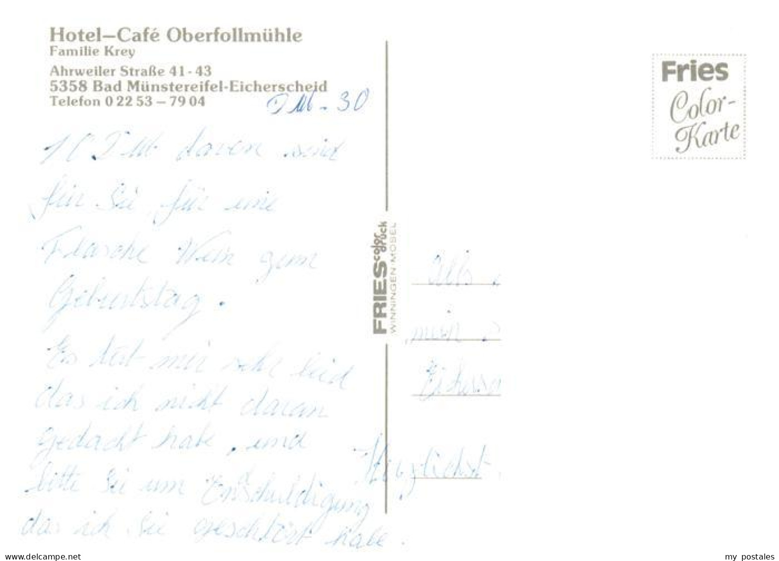 73882789 Eicherscheid Bad Muenstereifel Hotel Cafe Oberfollmuehle Eicherscheid B - Bad Münstereifel