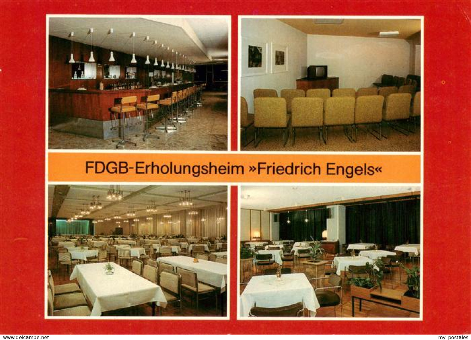 73882674 Templin FDGB Erholungsheim Friedrich Engels Hallenbar Fernsehraum Resta - Templin