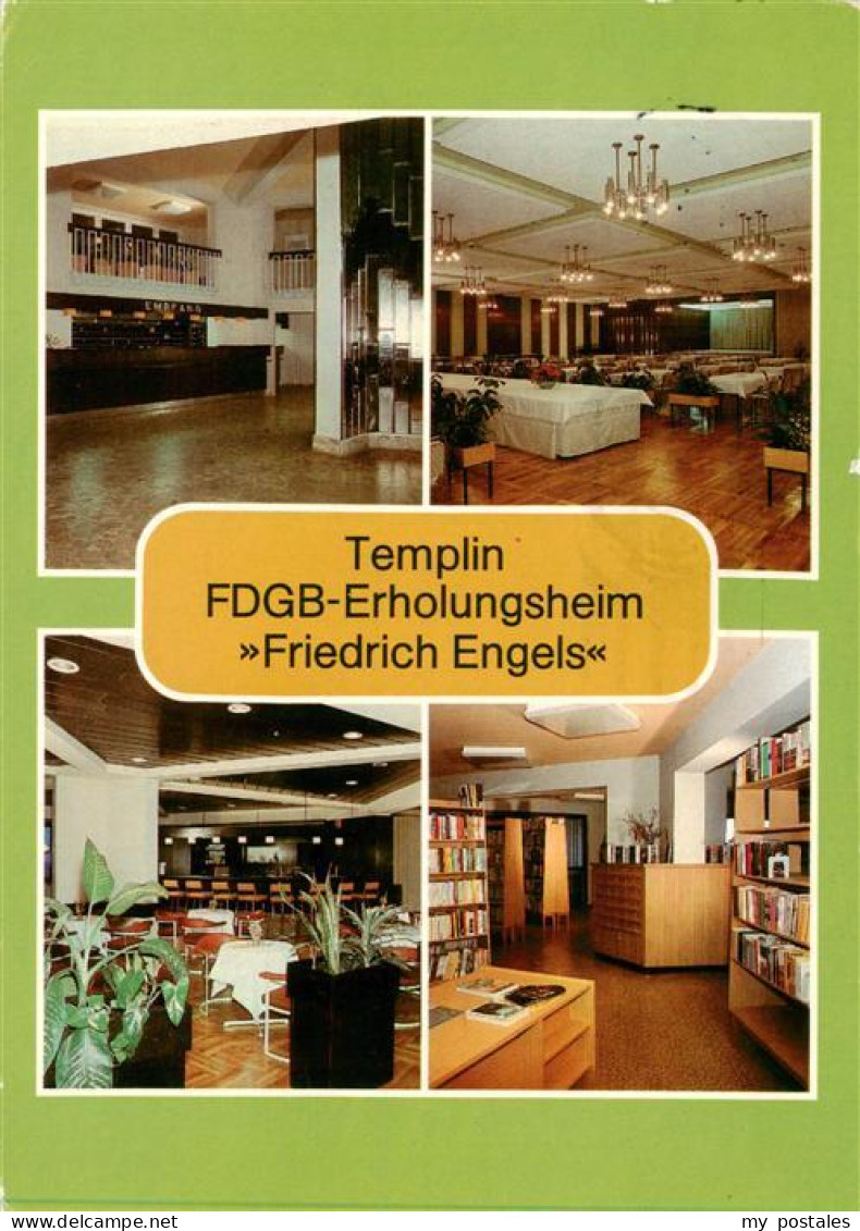 73882672 Templin FDGB Erholungsheim Friedrich Engels Empfangshalle Restaurant Da - Templin