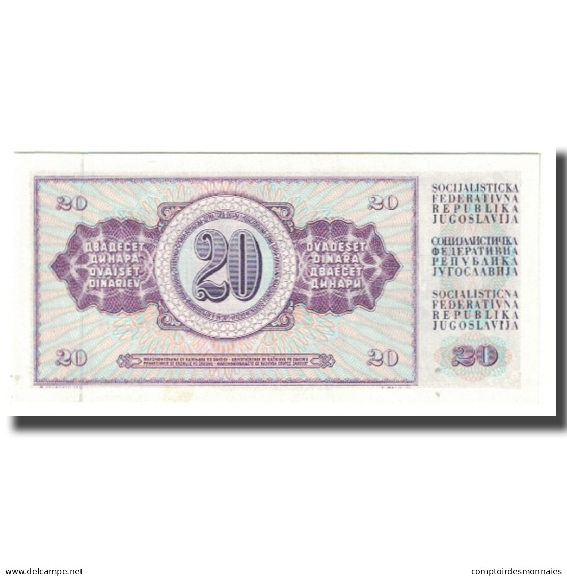 Billet, Yougoslavie, 20 Dinara, 1981, 1981-11-04, KM:88a, NEUF - Jugoslavia