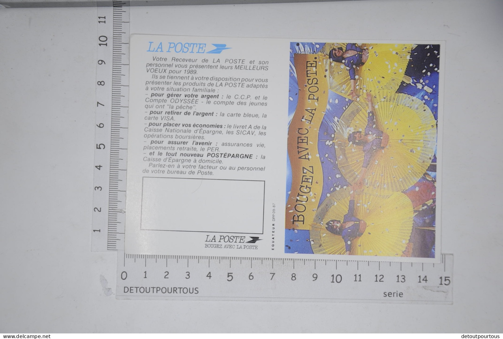 Mini Calendrier 1989 LA POSTE  / Illustration : Publicité Bougez Avec La Poste - Petit Format : 1981-90