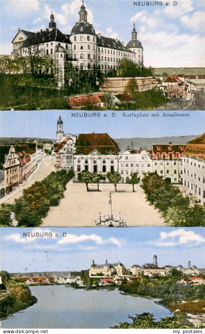 73777123 Neuburg  Donau Schloss Karlsplatz Mit Amalienstrasse Panorama  - Neuburg