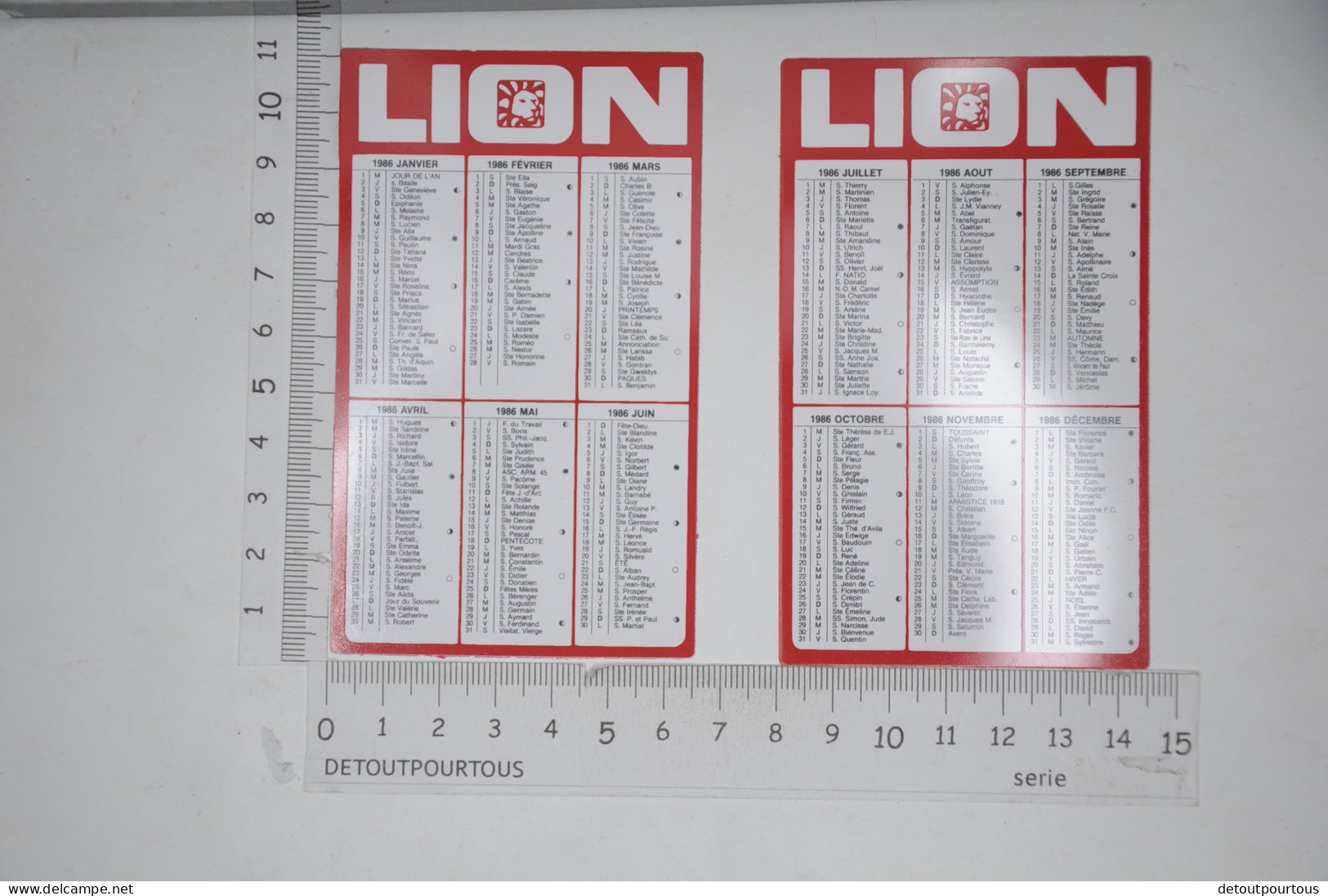 Lot De 2 Calendriers Mini Calendrier 1985 & 1986  LION CODEC Supermarchés - Small : 1981-90