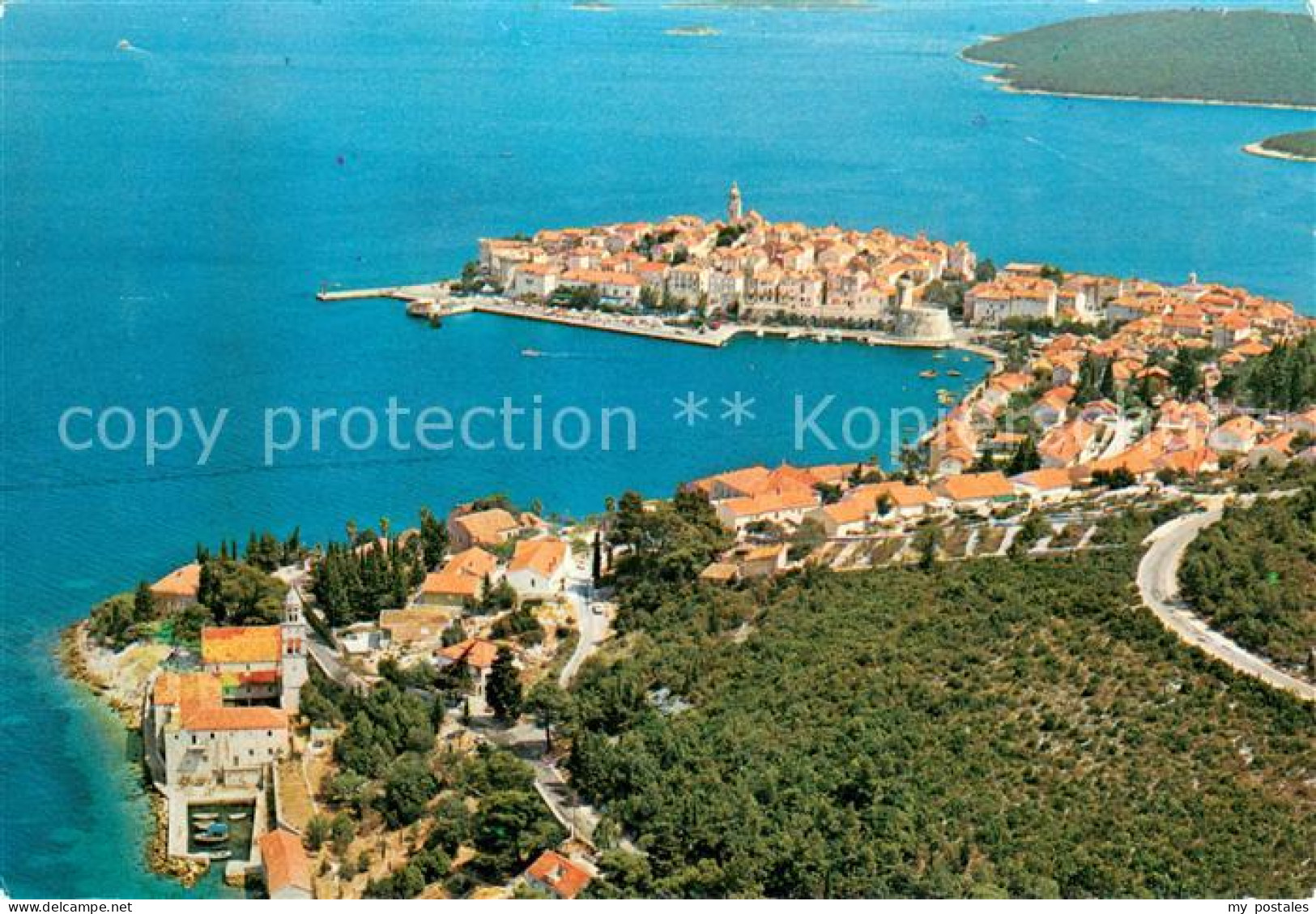 73620697 Korcula Fliegeraufnahme Korcula - Croatie