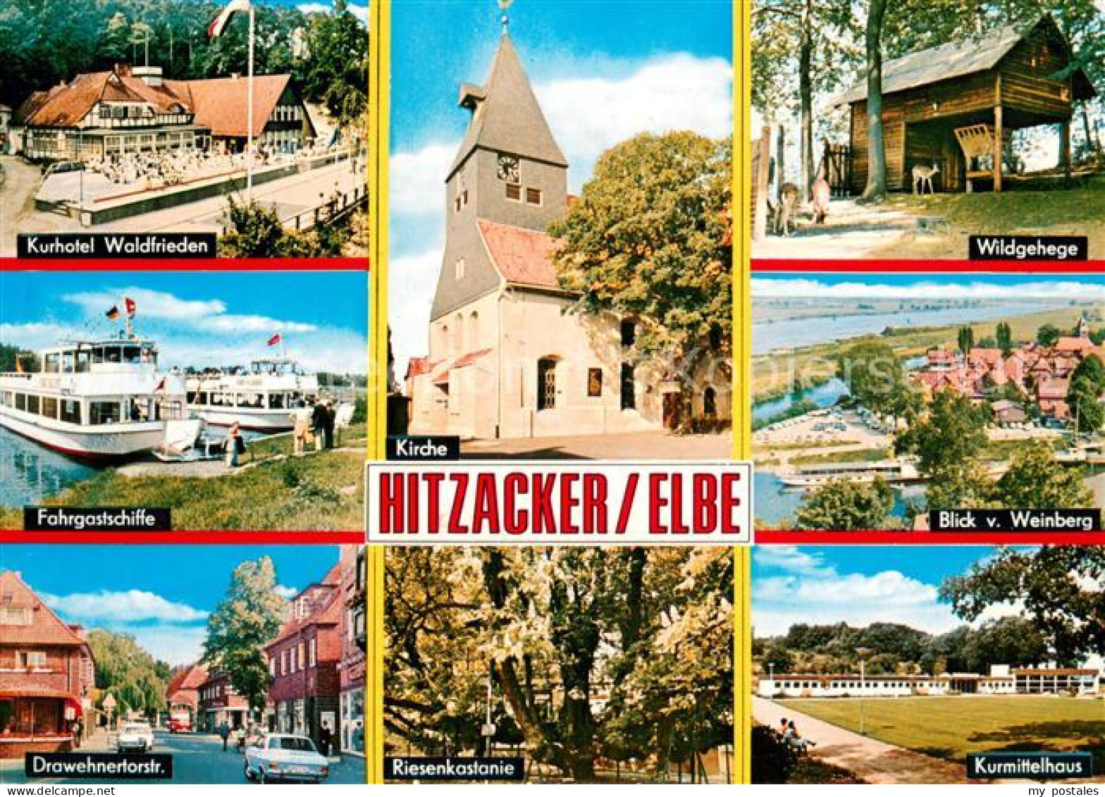 73619905 Hitzacker Elbe Kurhotel Waldfrieden Kirche Wildgehege Fahrgastschiffe B - Hitzacker