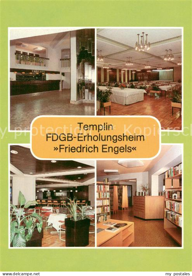 73616522 Templin FDGB Erholungsheim Friedrich Engels Empfangshalle Restaurant I  - Templin