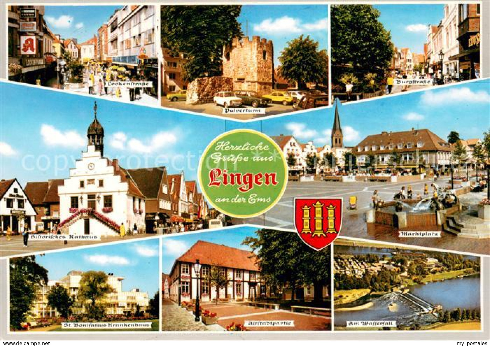 73615635 Lingen Ems Pulverturm Buerostrasse Hist Rathaus Marktplatz Krankenhaus  - Lingen