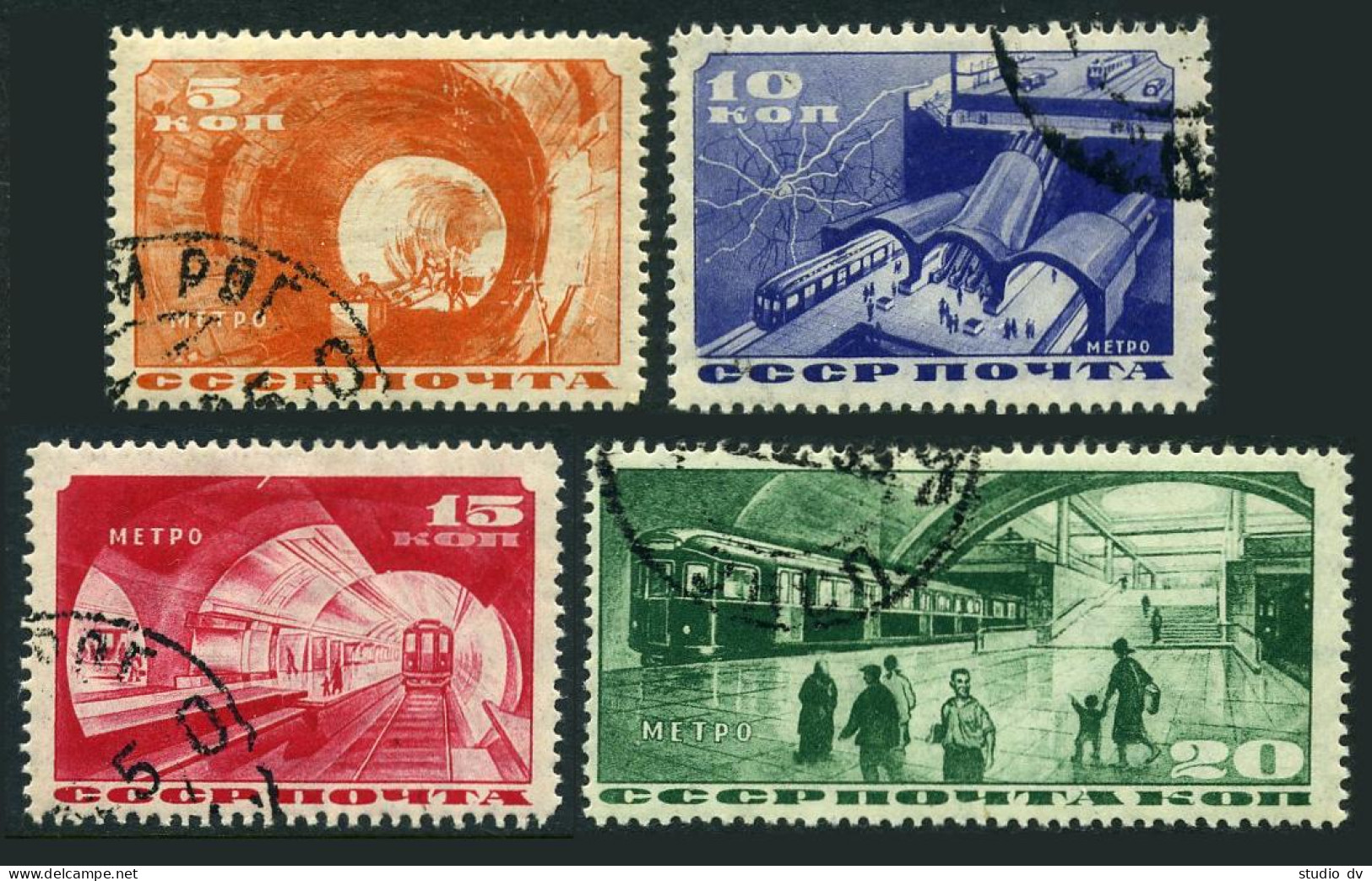 Russia 551-554, CTO. Michel 509-512. Completion Of Moscow Subway, 1935. - Usados
