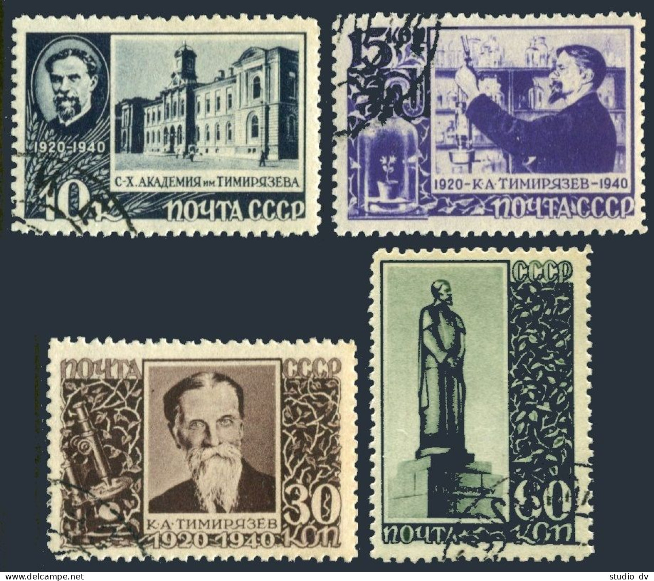 Russia 780-783, CTO. Michel 749-752. K.A. Timiryasev, Scientist, 1940. - Used Stamps