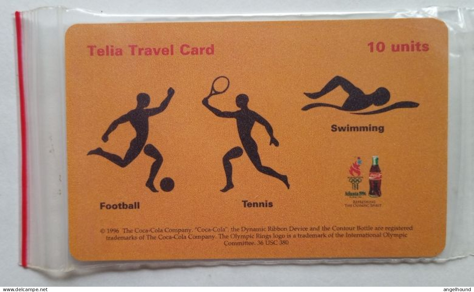 Sweden Telia Travel Card 10 Units MINT - Football, Tennis Swimming - Coca Cola - Sweden