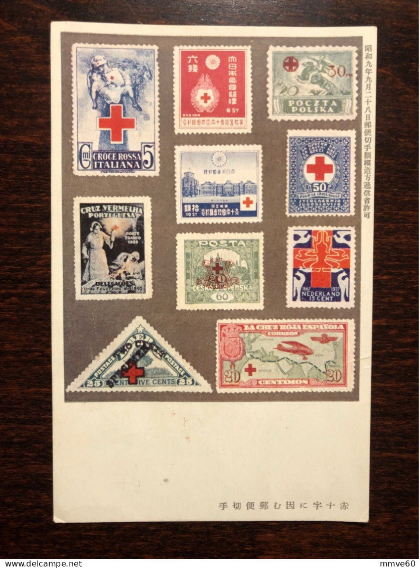 JAPAN FDC CARD 1934 YEAR RED CROSS HEALTH MEDICINE STAMPS - FDC