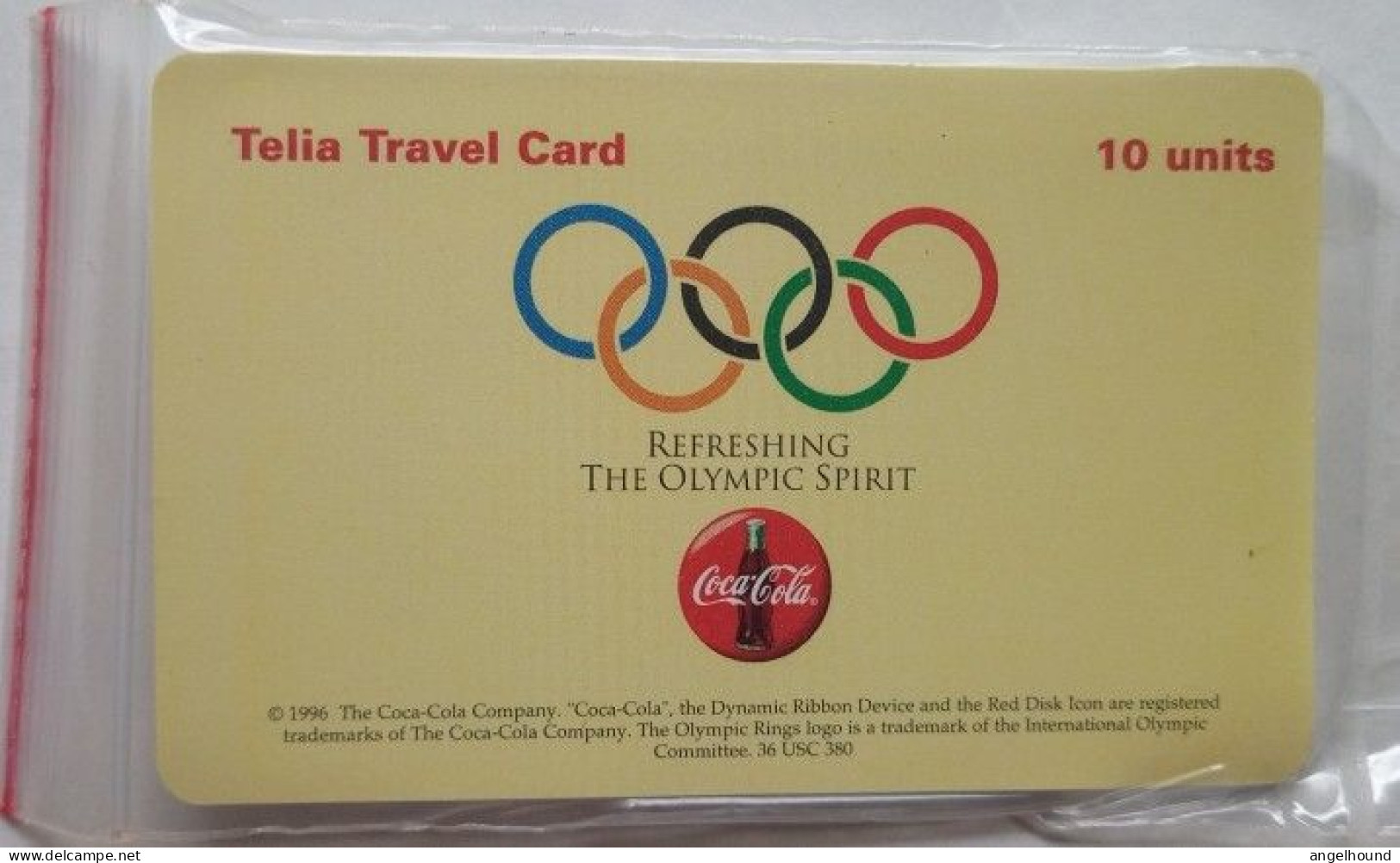 Sweden Telia Travel Card 10 Minutes MINT - Coca Cola Olympic - Os Ringar - Schweden