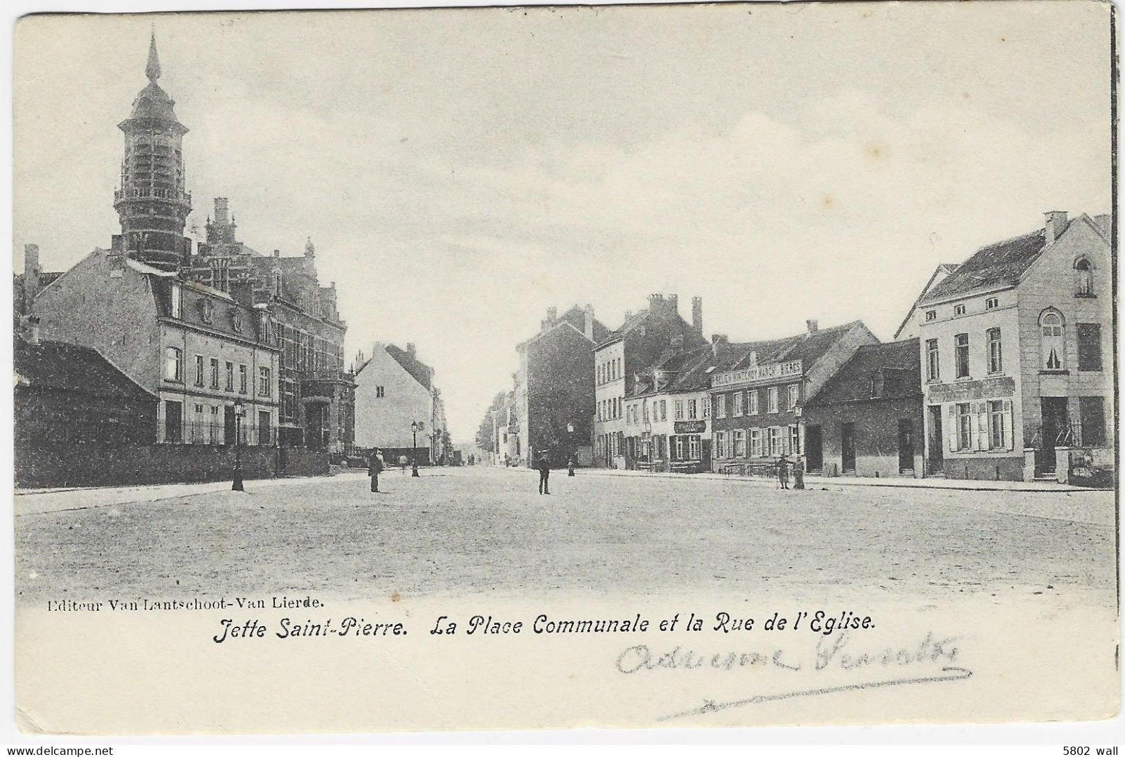 JETTE-SAINT-PIERRE : La Place Communale Et La Rue De L'église - 1908 - Jette