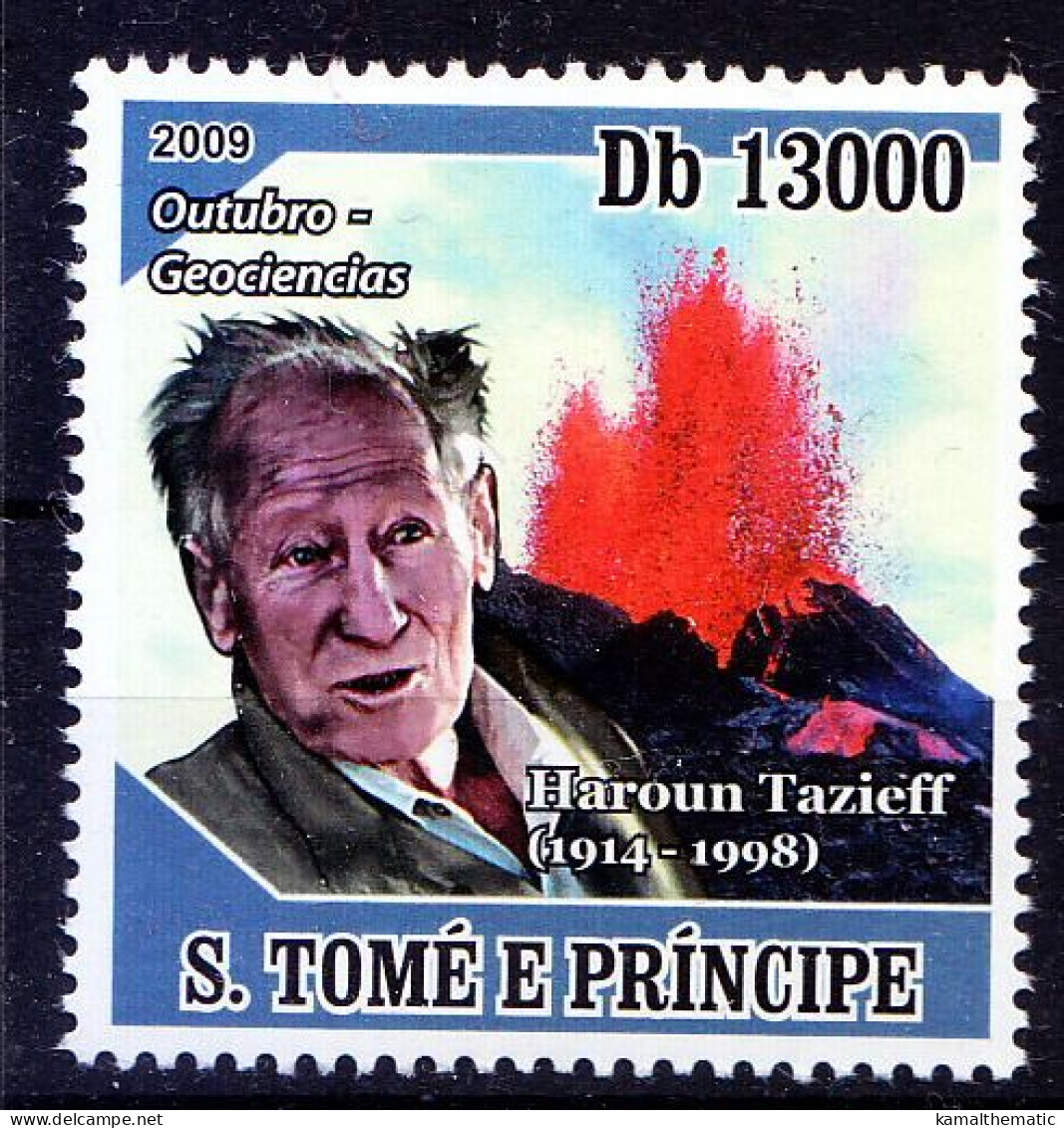 Sao Tome 2009 MNH, Haroun Tazieff, French Volcanologist, Geologist - Vulkane