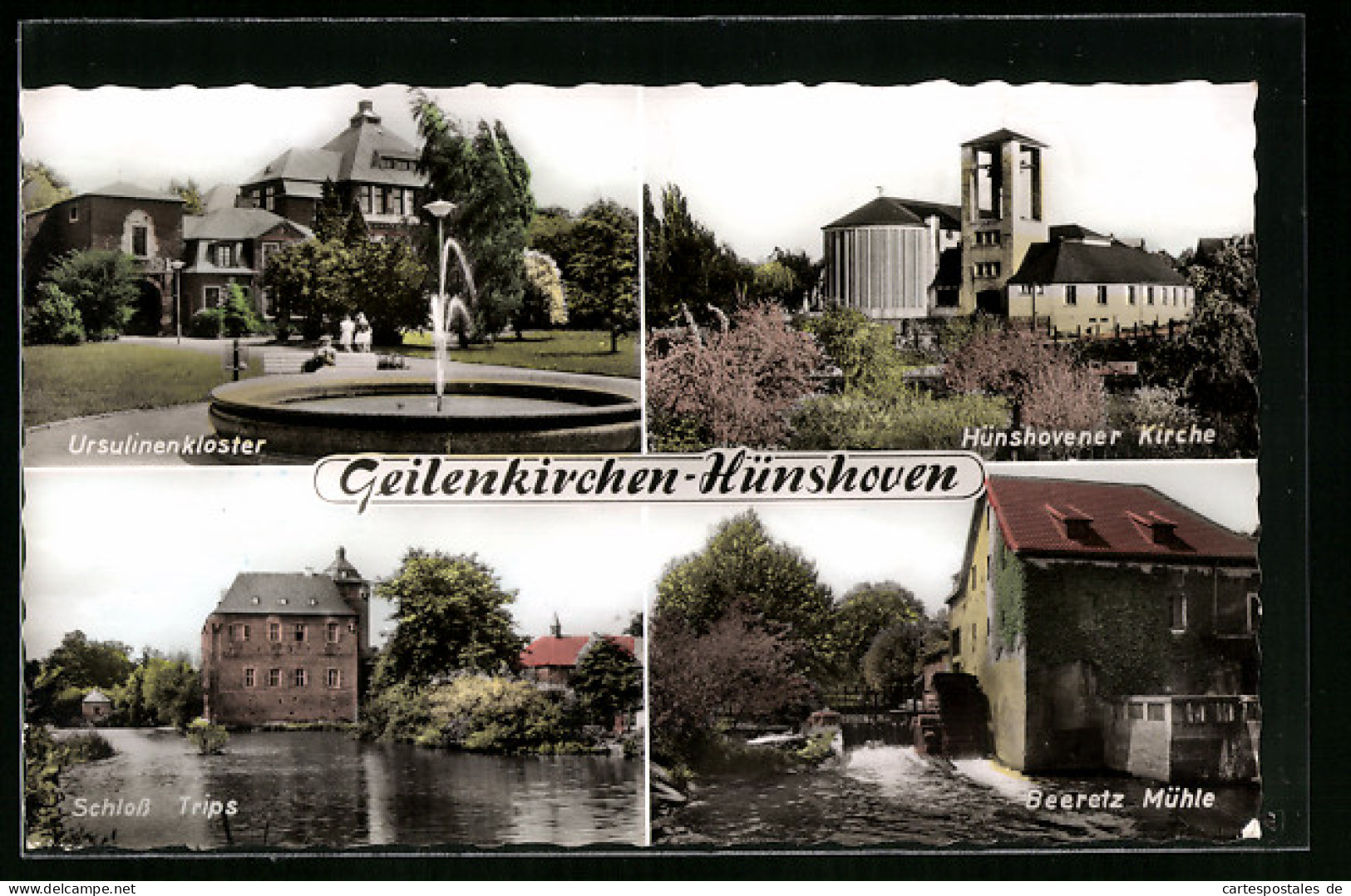 AK Geilenkirchen-Hünshoven, Ursulinenkloster, Hünshovener Kirche, Beeretz Mühle  - Geilenkirchen