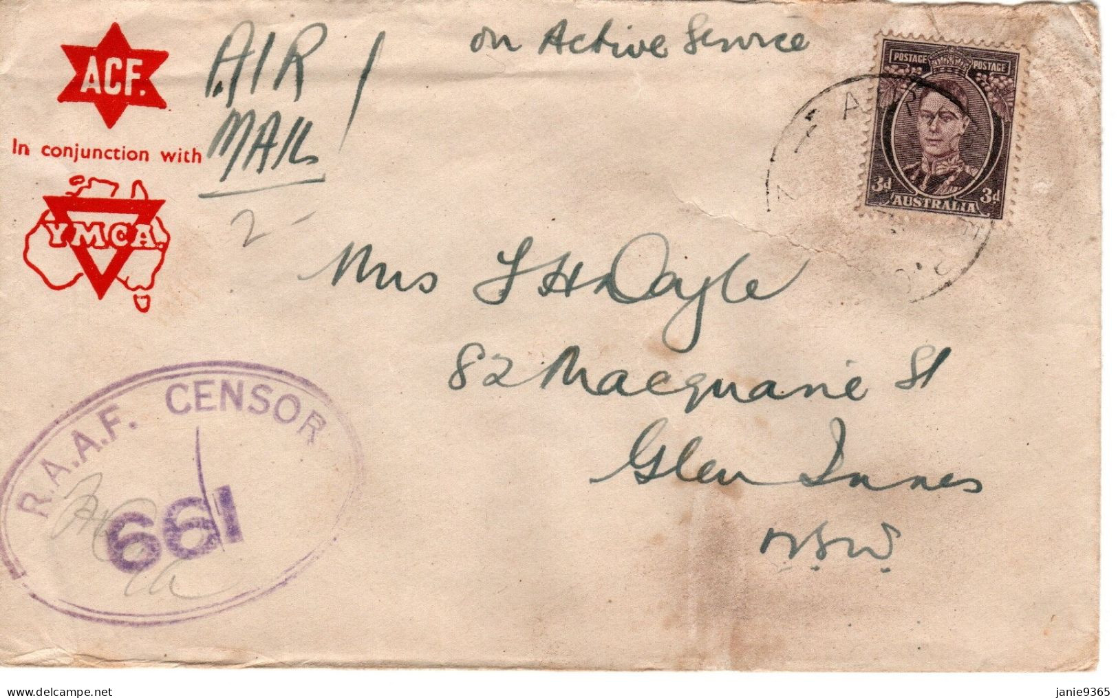 Australia  Military Mail , Austr. Army RAAF Censor 661,average Conditions - Lettres & Documents