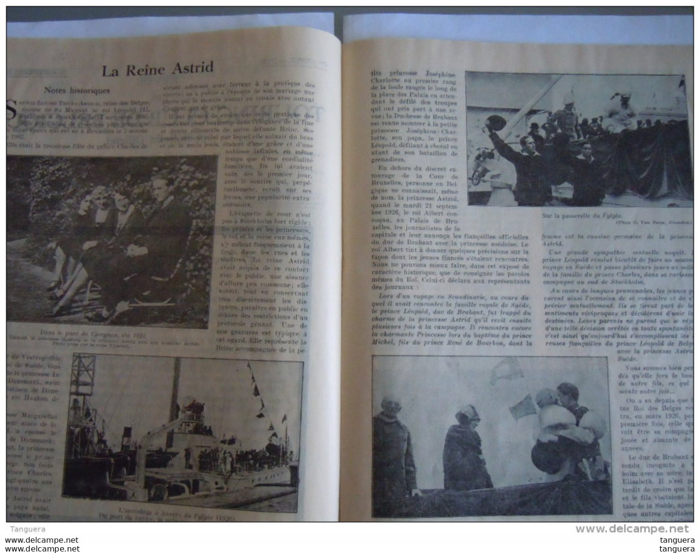 1935 Supplement à La Revue Du Touring Club De Belgique Avec Article De 12 Pages Sur Reine Astrid  Bulletin De 24 Pages - History