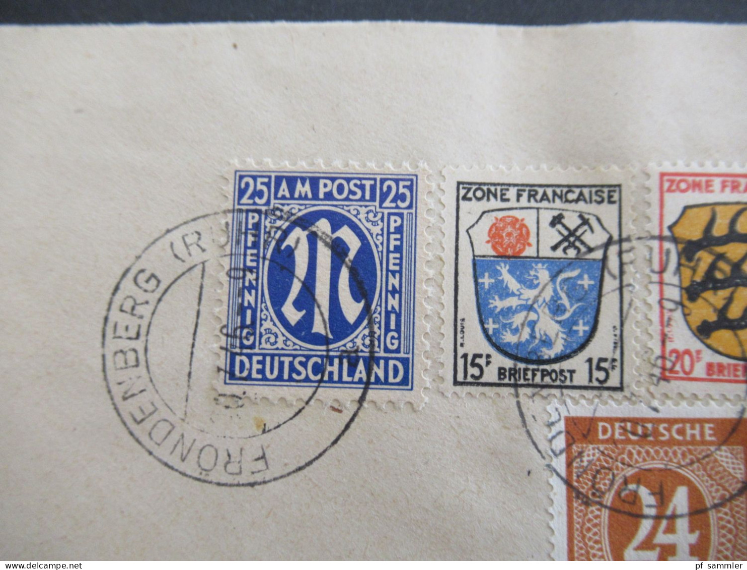 1946 Bizone Am Post MiF Mit Kontrollrat Und Französische Zone! Einschreiben Fröndenberg (Ruhr) - Burglengenfeld Bayern - Storia Postale