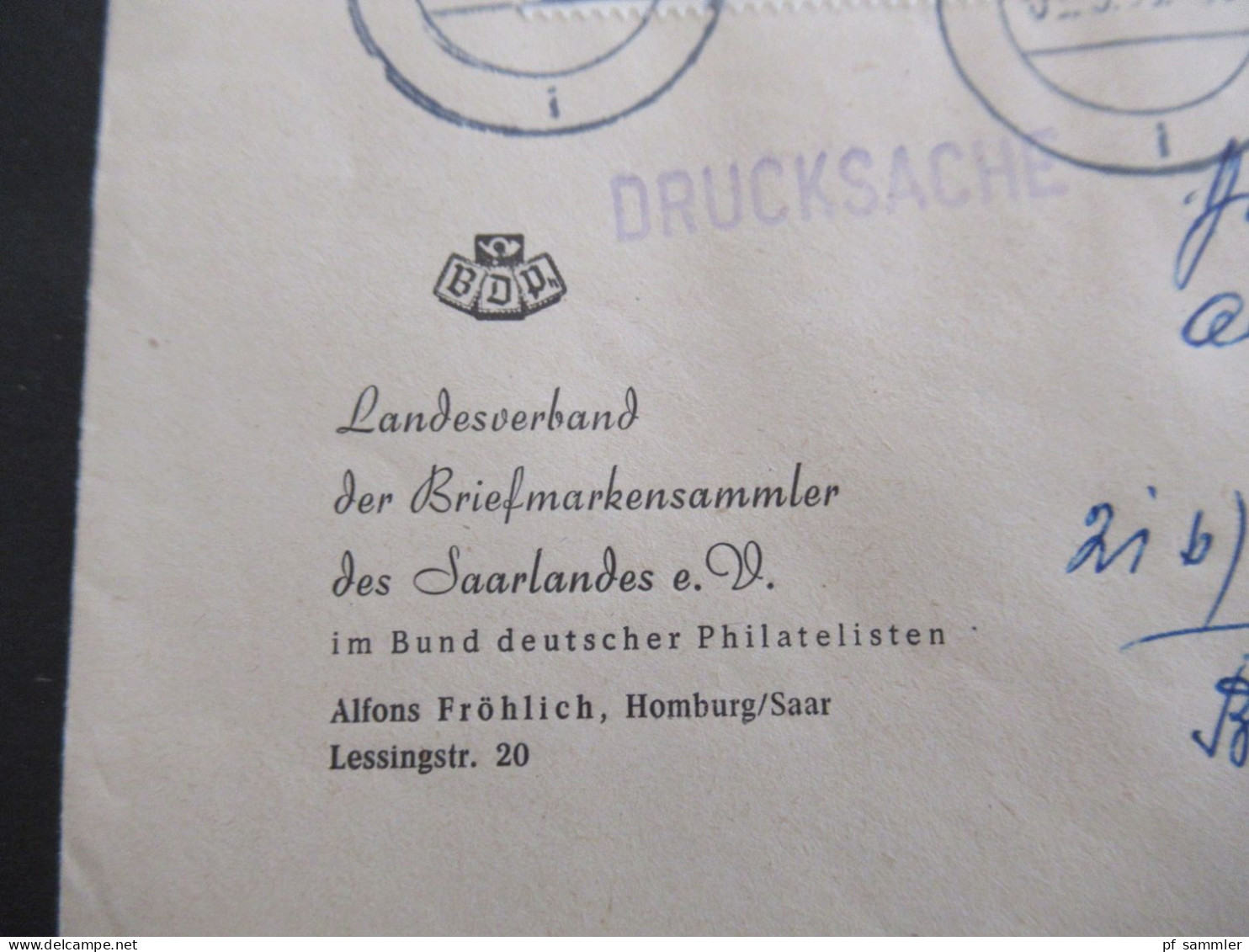 Saarland 1957 Heuss II Mi.Nr.509 (5) MeF 5er Streifen!! Umschlag BDP Landesverband Der Briefmarkensammler Des Saarlandes - Cartas & Documentos