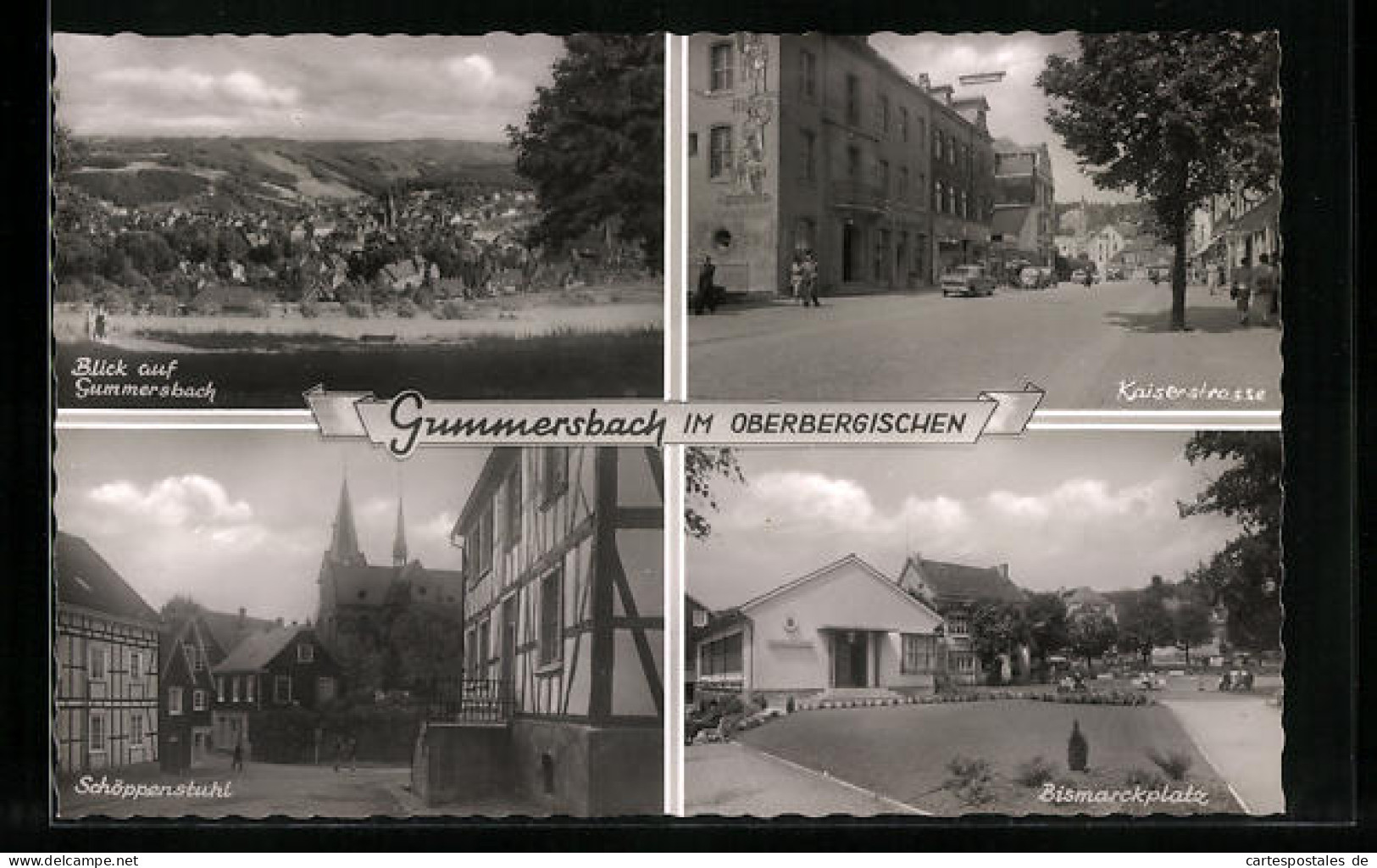 AK Gummersbach Im Oberbergischen, Generalansicht, In Der Kaiserstrasse, Auf Dem Bismarckplatz, Am Schöppenstuhl  - Gummersbach