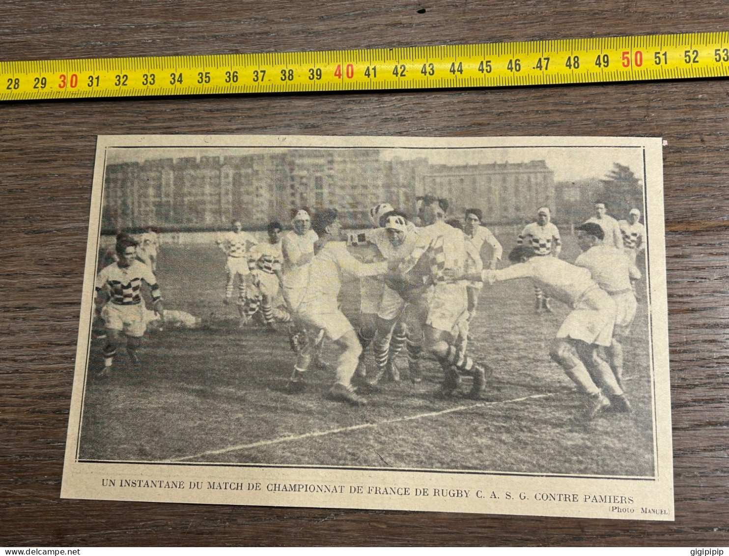 1930 GHI7 MATCH DE CHAMPIONNAT DE FRANCE DE RUGBY C. A. S. G. De Paris CONTRE PAMIERS - Collections