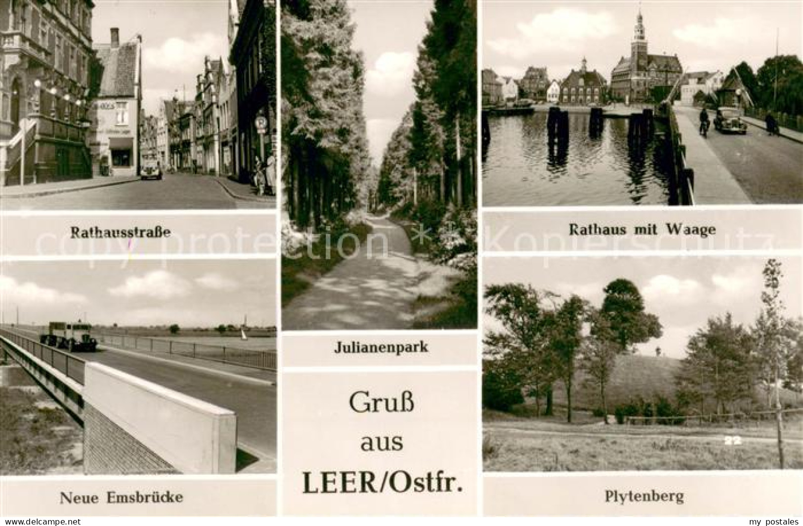 73615420 Leer Ostfriesland Rathausstrasse Rathaus Mit Waage Neue Emsbruecke Plyt - Leer