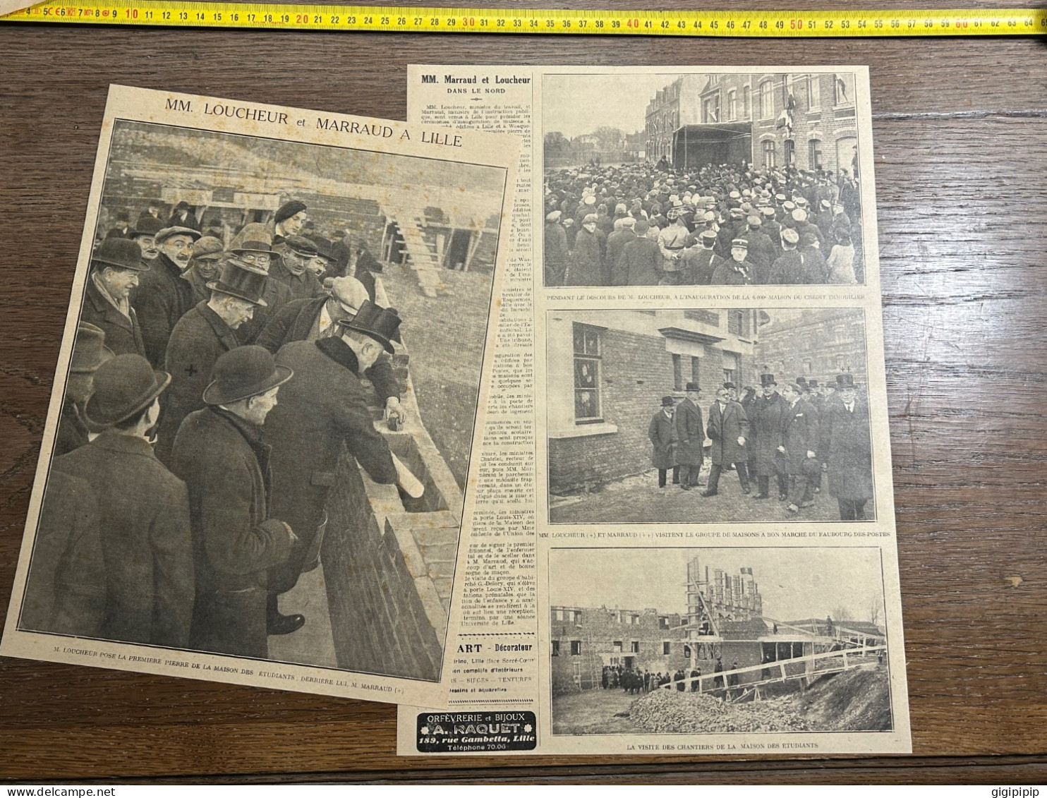 1930 GHI7 M  LOUCHEUR Et MARRAUD A LILLE CHANTIERS DE LA MAISON DES ETUDIANTS FAUBOURG-DES-POSTES - Collections