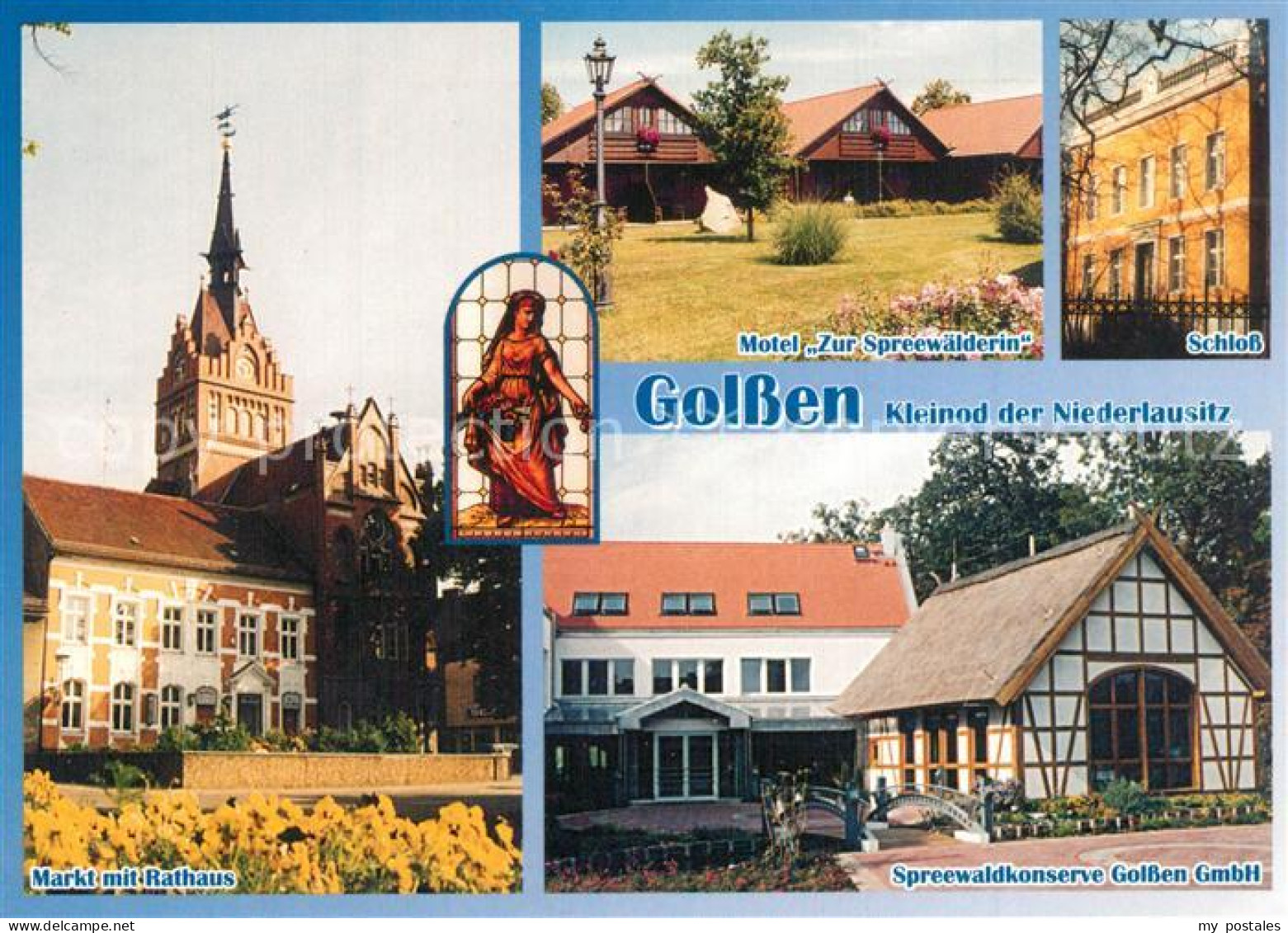 73614249 Golssen Markt Rathaus Motel Zur Spreewaelderin Schloss Spreewaldkonserv - Golssen