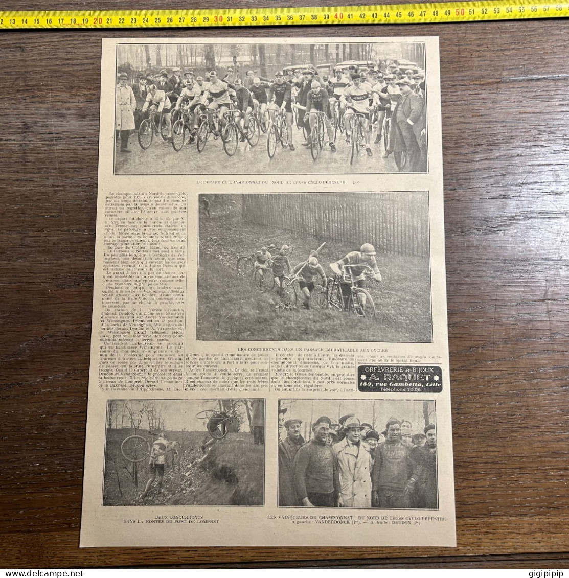 1930 GHI8 Championnat Du Nord De Cross-cyclo Pédestre André VANDERDONCK Hommes - Collections