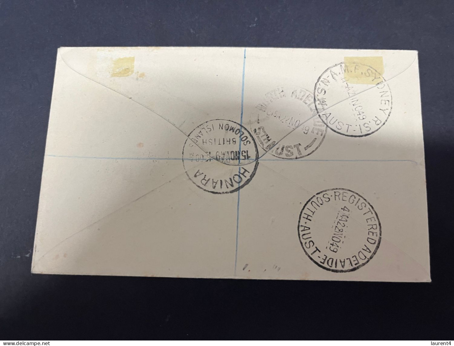 12-3-2024 (2 Y 49) British Solomon Island Registered FDC Letter Posted To Adelaide In SA- Australia - 1949 UPU - Islas Salomón (...-1978)