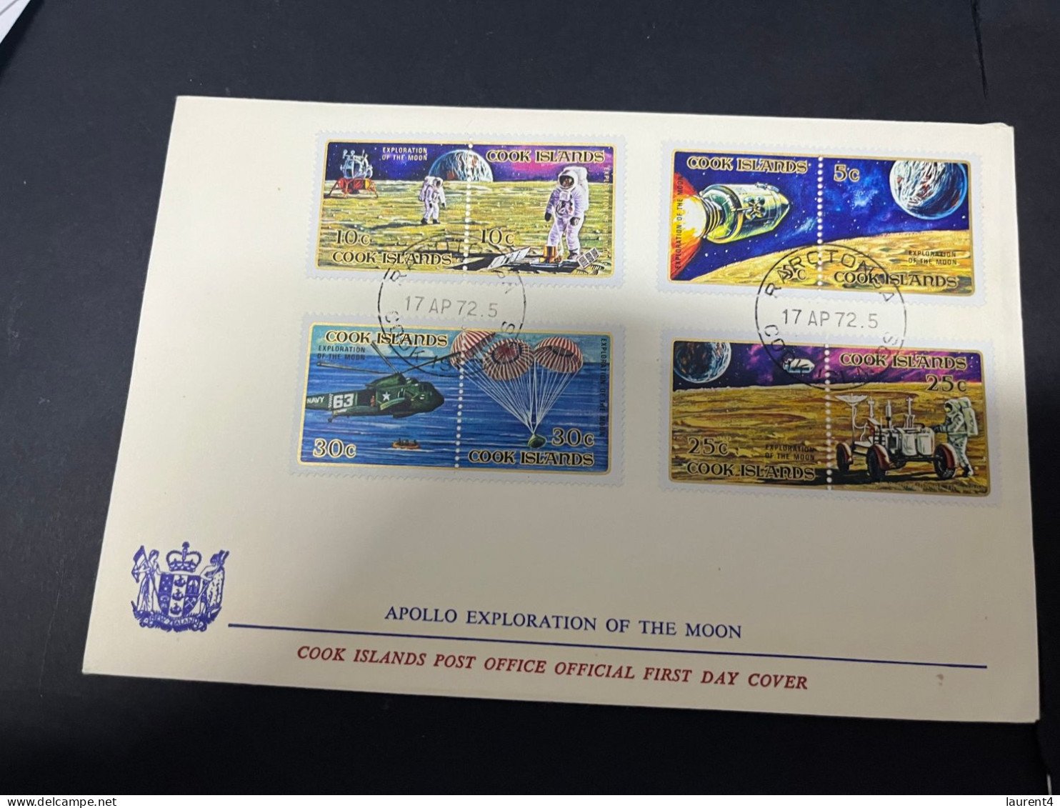 12-3-2024 (2 Y 49) Cook Island - 2 Space FDC Cover - 1972  (1 Over-printed) - Cookeilanden