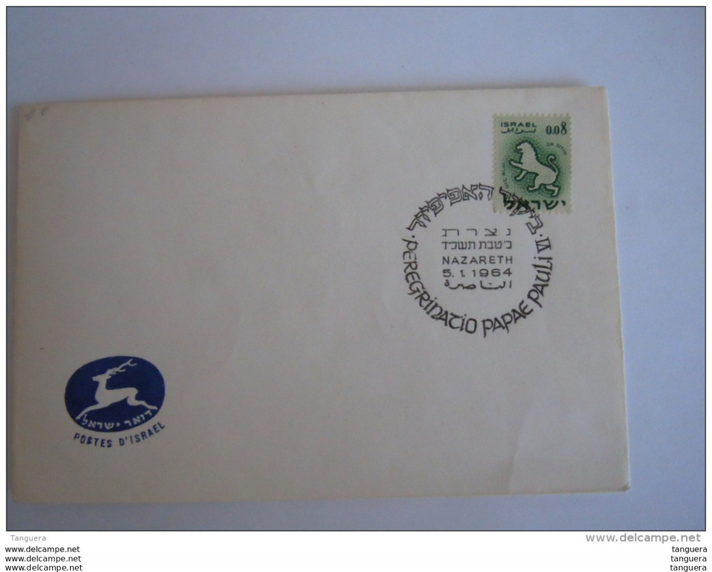 Israel 1964 Lettre Cover Cachet Pélerinage Pape Paulus VI Peregrinazio Papae Pauli VI - Storia Postale