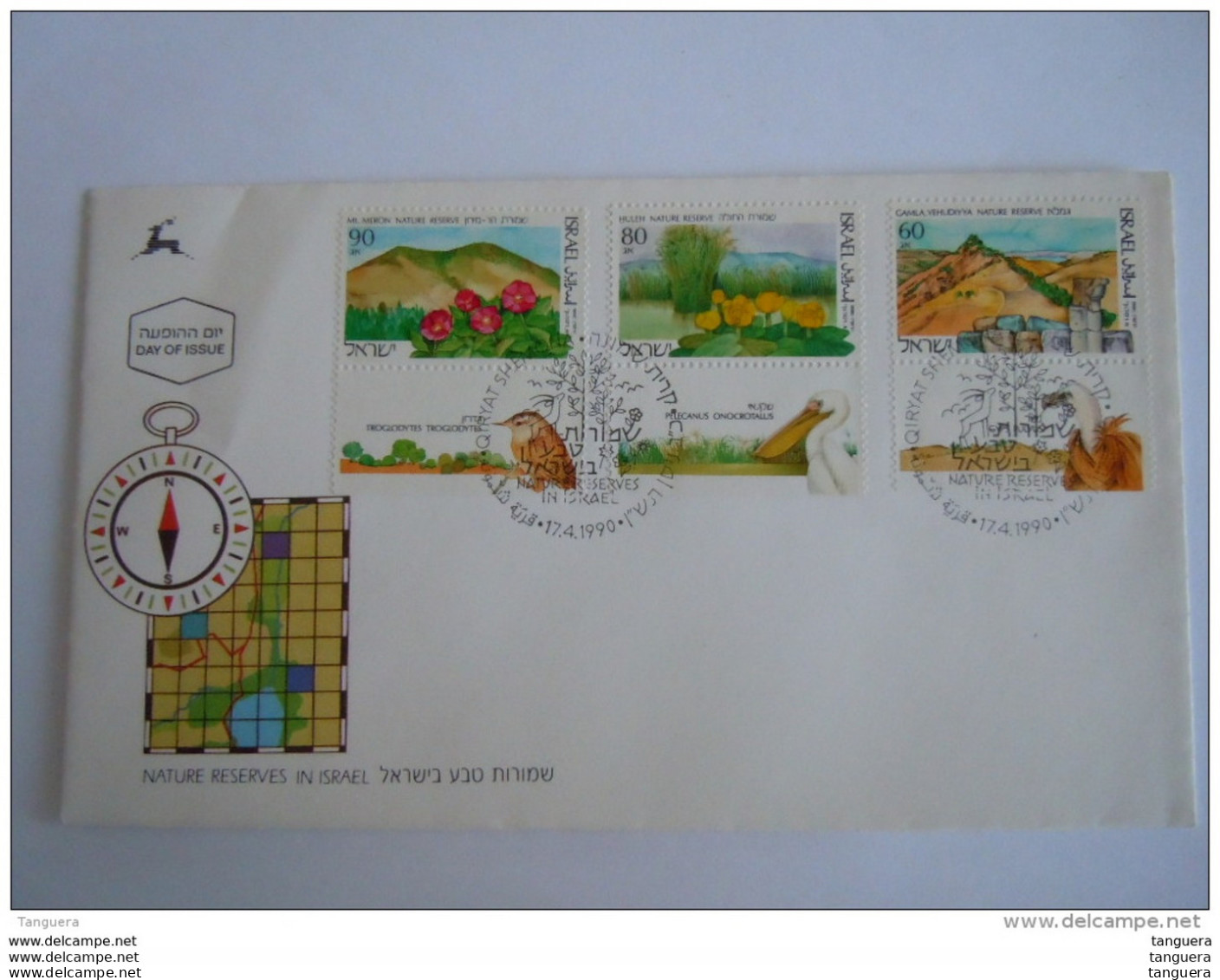 Israel FDC 1990 Parcs Nationaux Du Nord Oiseaux Birds Vogels Yv 1097-1099 - FDC