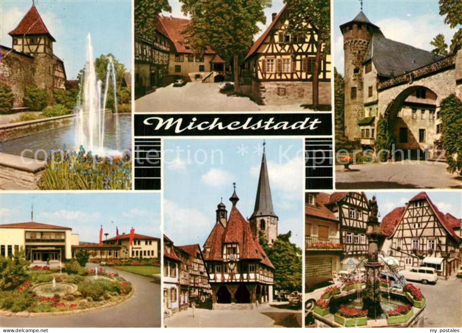 73611556 Michelstadt Brunnen Fachwerkhaeuser Ortsansichten  Michelstadt - Michelstadt