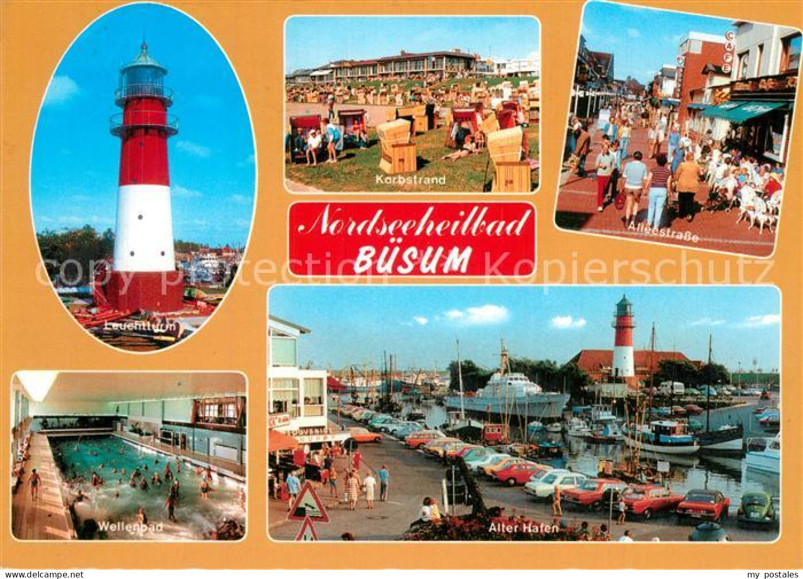 73611528 Buesum Nordseebad Leuchtturm Korbstrand Alleestrasse Wellenbad Alter Ha - Buesum