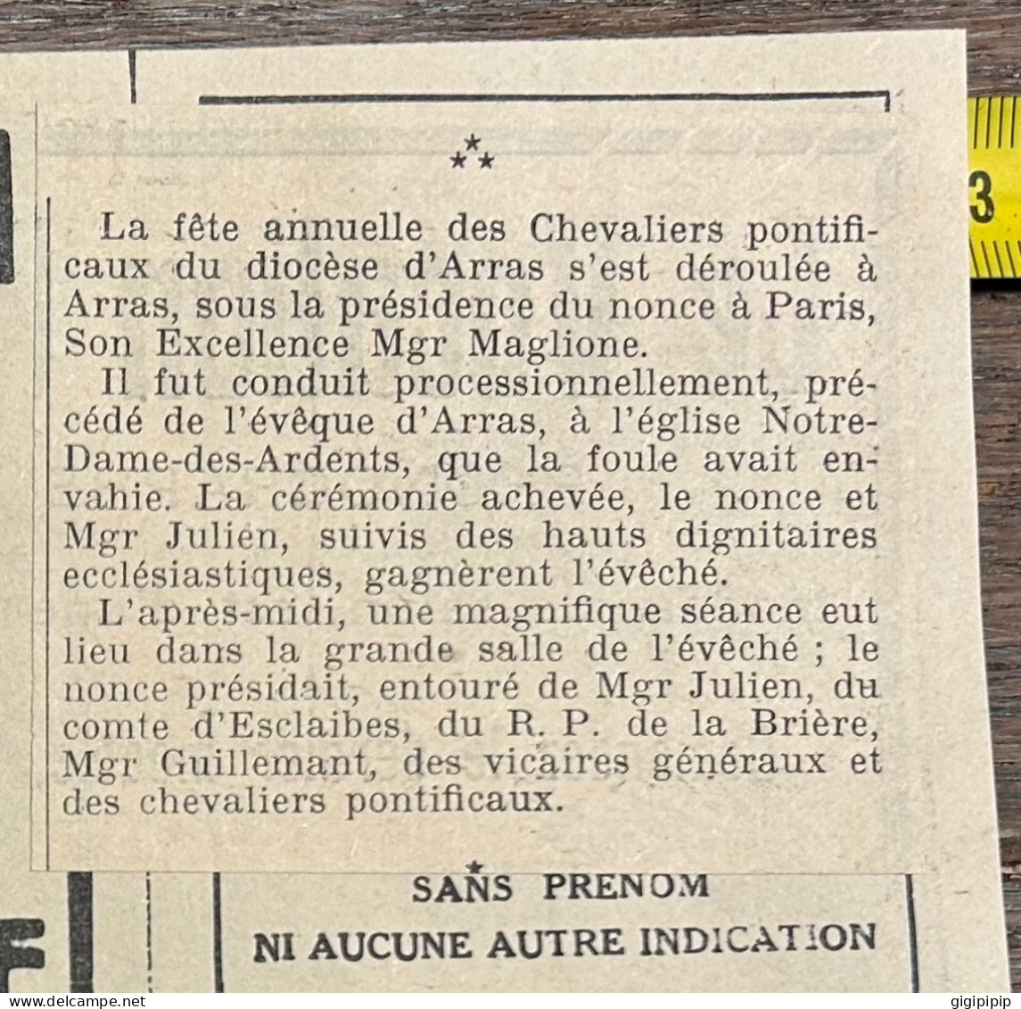 1930 GHI8 ARRIVEE A ARRAS, DU NONCE Mgr MAGLIONE Julien Chevaliers Pontificaux Du Diocèse Scouts - Collections