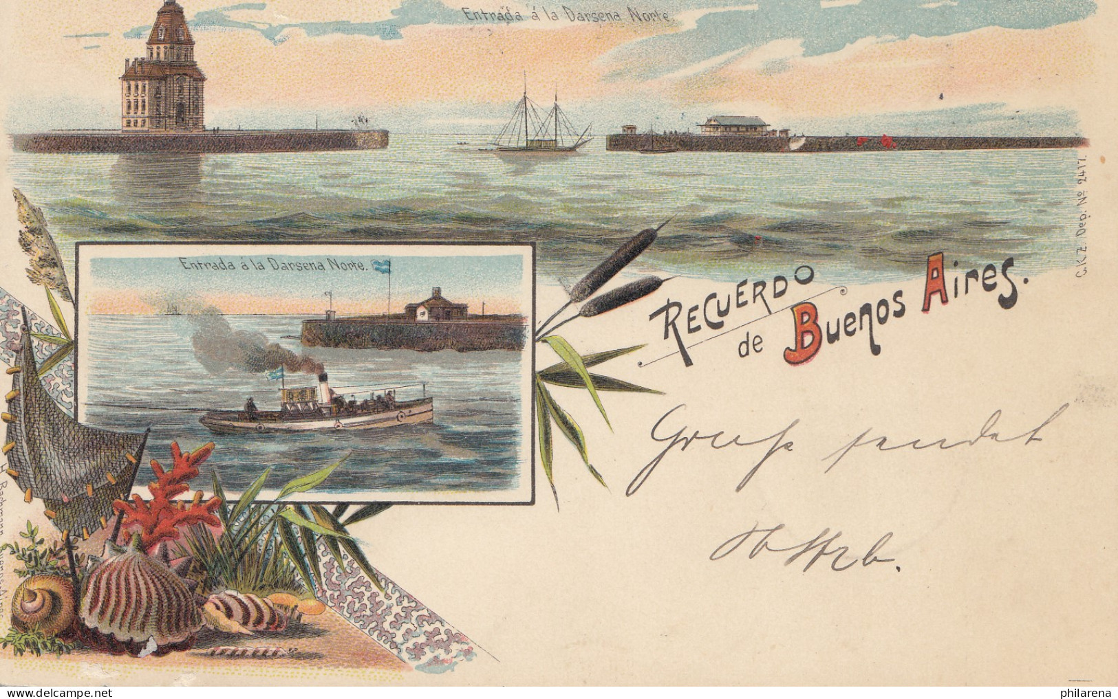 Uruguay 1899: Montevideo Post Card  From Buenos Aires To Erfurt - Uruguay