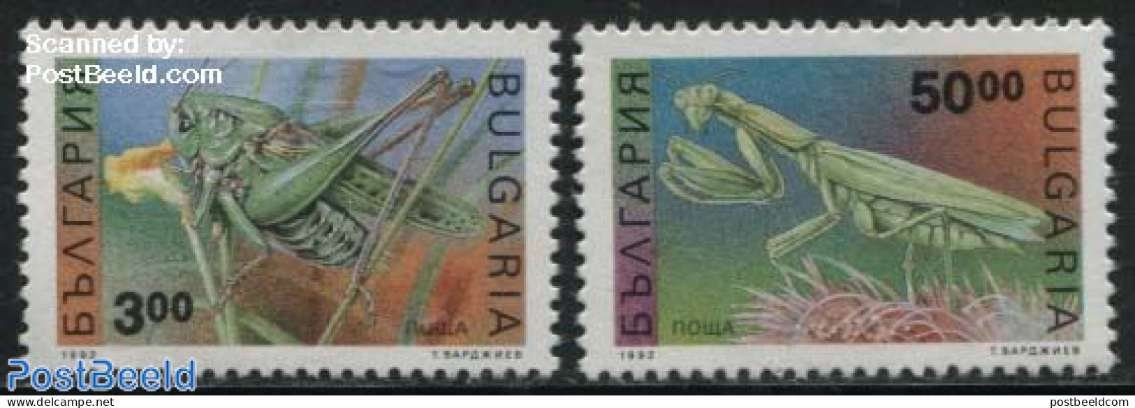 Bulgaria 1992 Insects 2v, Mint NH, Nature - Insects - Nuevos