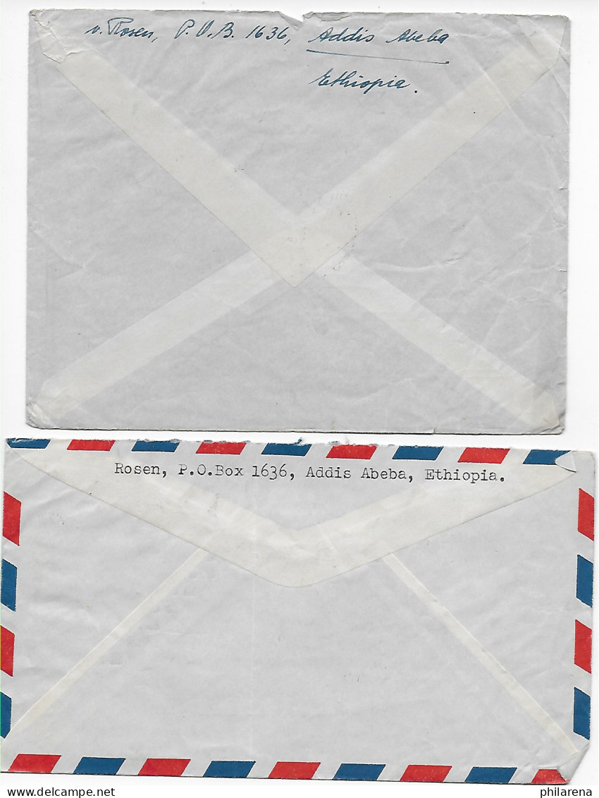 2x Luftpost Briefe Addis Abeba Nach Zittau, 1948 - Etiopia