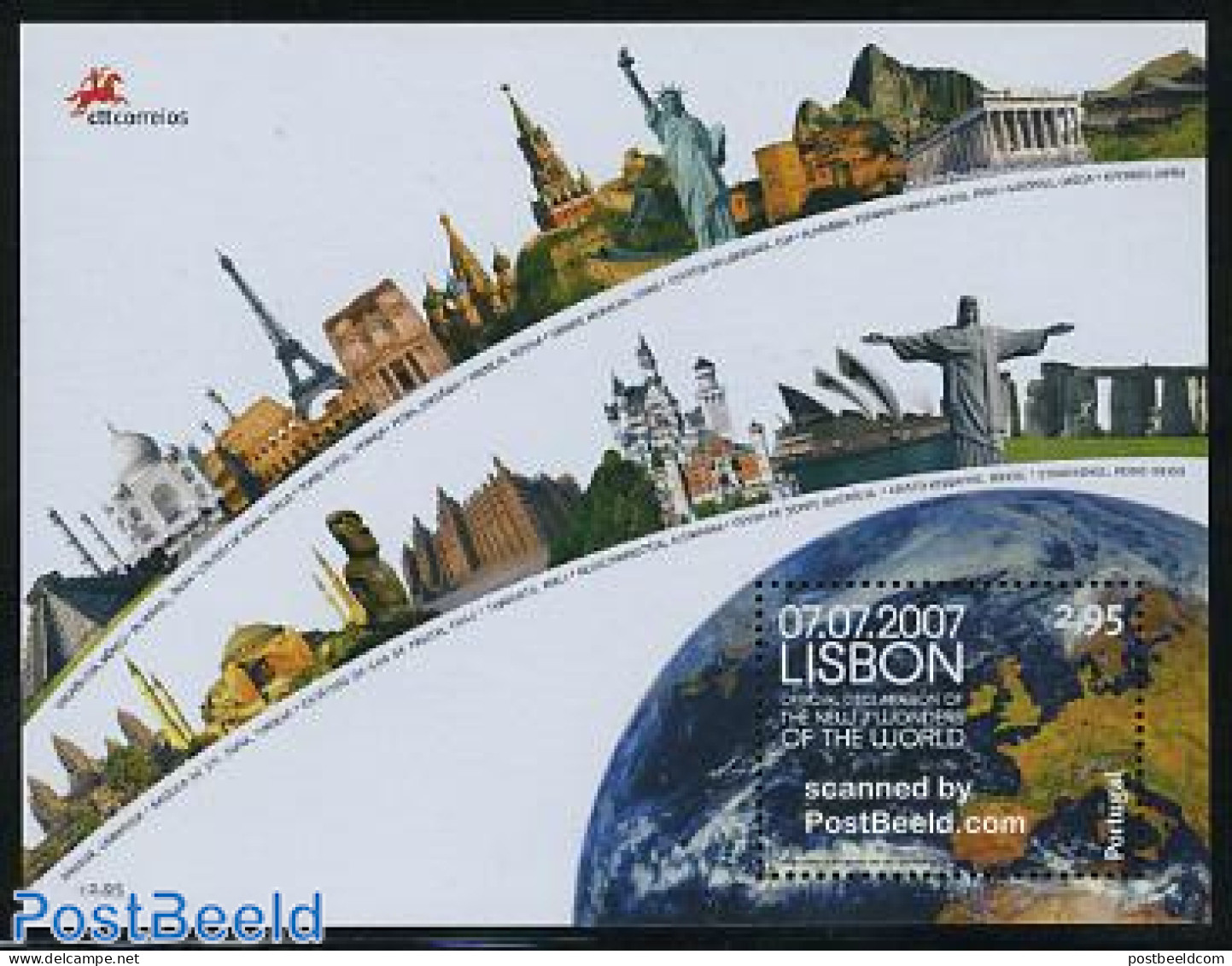Portugal 2007 New Wonders Of The World S/s, Mint NH, Various - Maps - Tourism - Nuovi