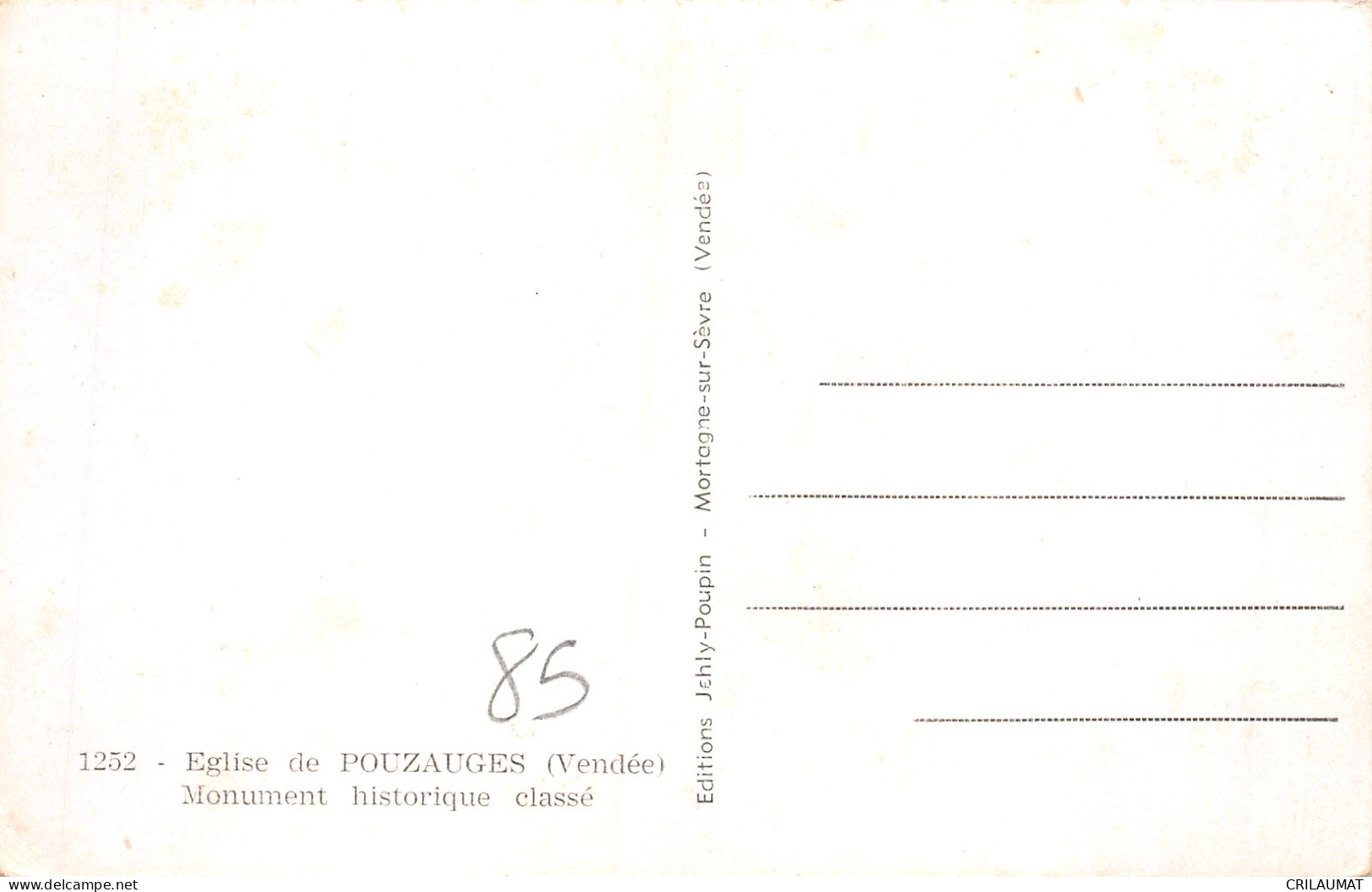 85-POUZAUGES EGLISE-N°T5202-D/0347 - Pouzauges