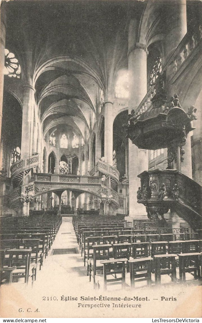 FRANCE - Paris - Église Saint Étienne Du Mont - Perspective Intérieure - Carte Postale Ancienne - Churches