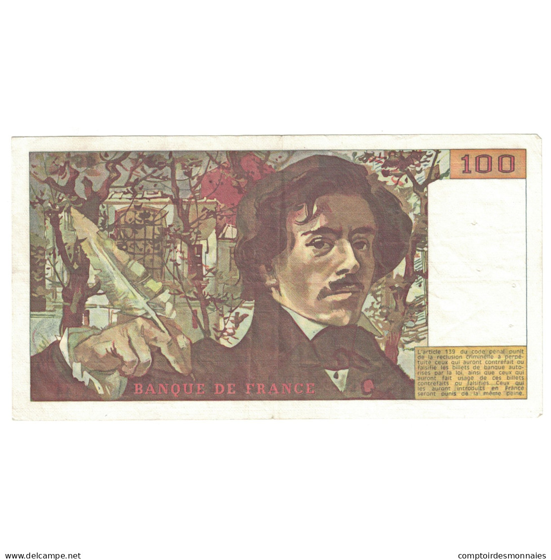 France, 100 Francs, Delacroix, 1981, 1981, TTB, Fayette:69.05, KM:154b - 100 F 1978-1995 ''Delacroix''