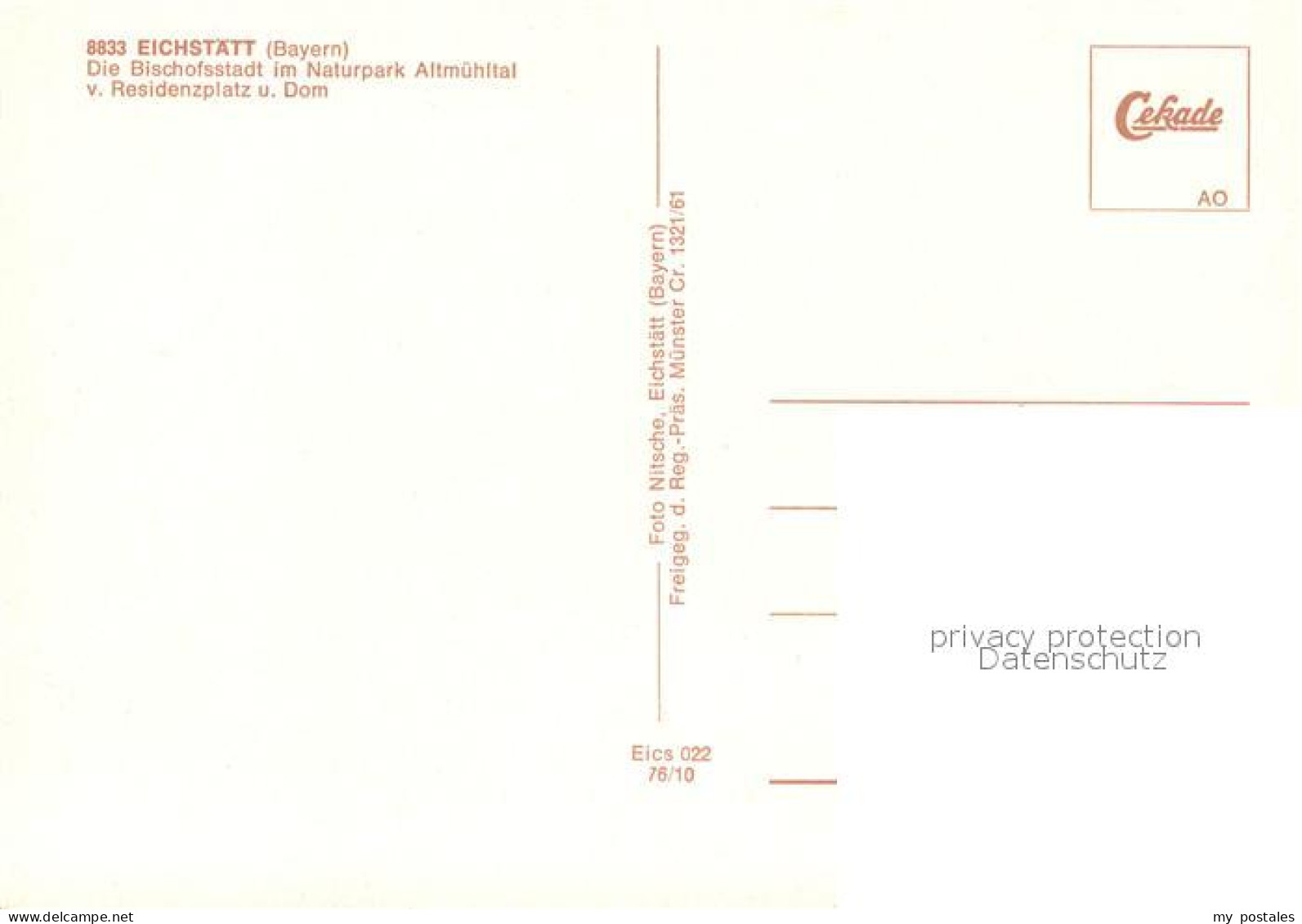 73600105 Eichstaett Oberbayern Bischofsstadt Im Naturpark Altmuehltal Residenzpl - Eichstaett